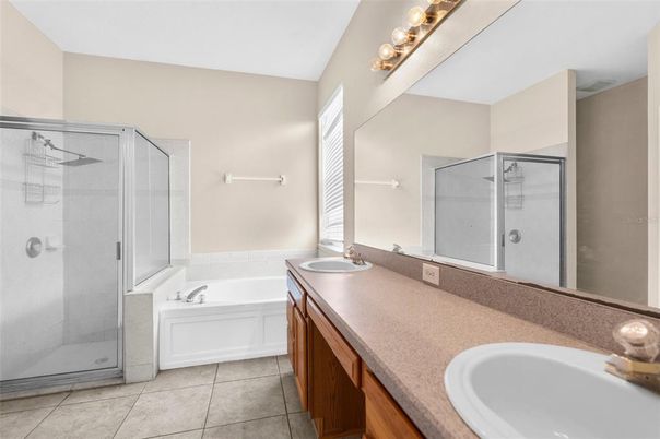 Bathroom, Dual Sink Vanities, Glass Shower, Interior