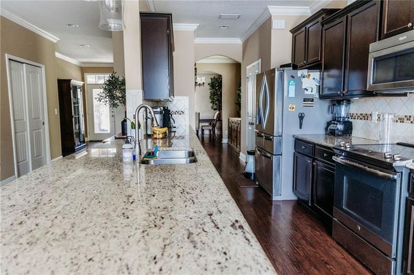 Interior, Kitchen, Recessed Lighting, Wood Texture Flooring
