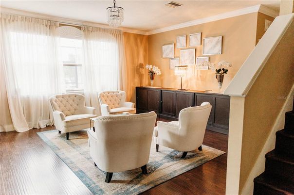 Chandelier, Interior, Wood Texture Flooring