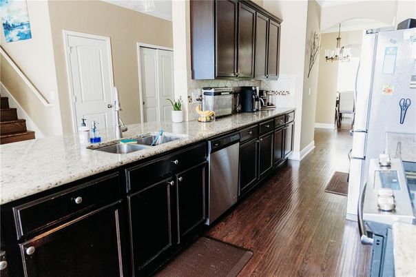 Interior, Kitchen, Stainless Steel Appliances, Wood Texture Flooring