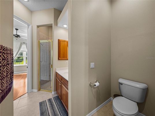 Bathroom, Interior, Recessed Lighting, Wood Texture Flooring