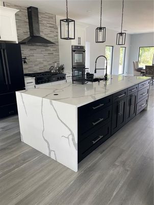 Interior, Kitchen, Pendant Lights, Wood Texture Flooring