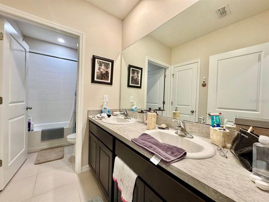 Bathroom, Dual Sink Vanities, Interior, Recessed Lighting