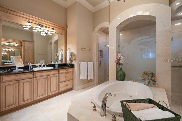 Bathroom, Dual Sink Vanities, Glass Shower, Interior