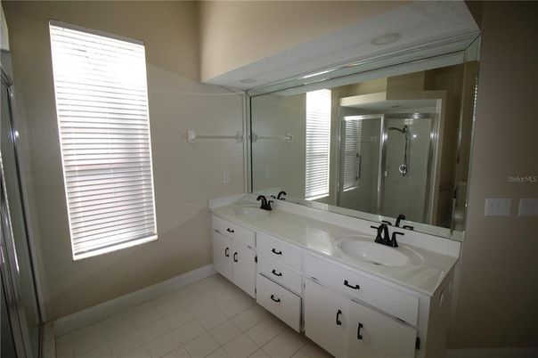 Bathroom, Dual Sink Vanities, Glass Shower, Interior