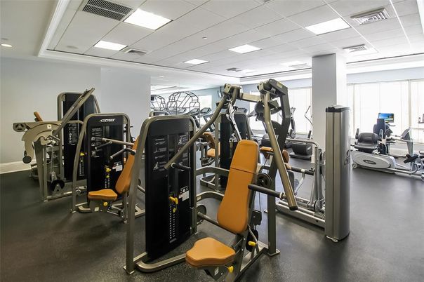 Fitness Equipment, Gym, Interior, Recessed Lighting