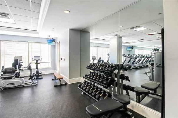 Fitness Equipment, Gym, Interior, Recessed Lighting