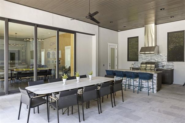 Dining room, Interior, Recessed Lighting, Wooden Ceilings