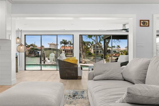 Interior, Living room, Pendant Lights, Water, Wood Texture Flooring