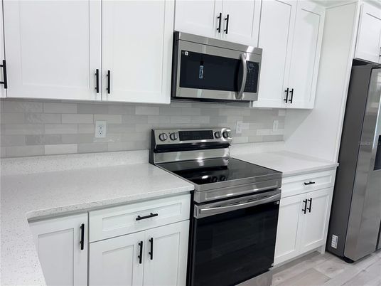 Interior, Kitchen, Stainless Steel Appliances, Wood Texture Flooring
