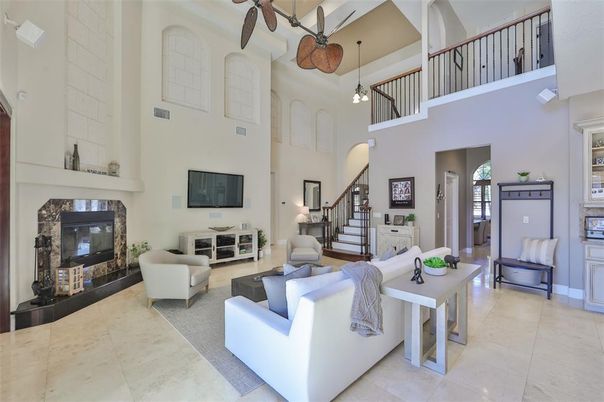 Fireplace, Interior, Living room, Pendant Lights