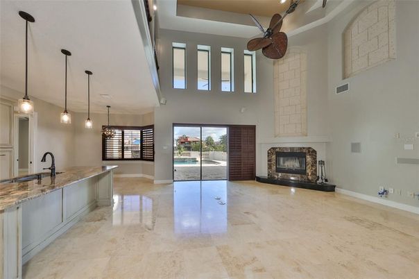 Fireplace, Interior, Pendant Lights