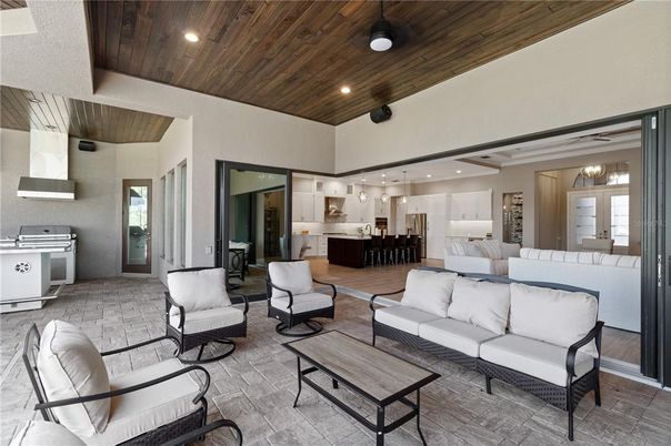 Dining room, Interior, Kitchen, Living room, Pendant Lights, Recessed Lighting, Wooden Ceilings