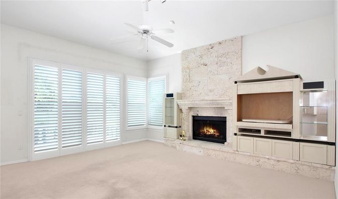 Empty room, Fireplace, Interior, Stone Walls