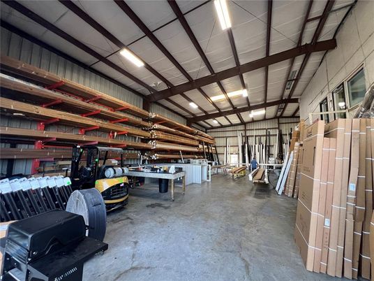 Garage, Interior, Recessed Lighting, Wooden Beams