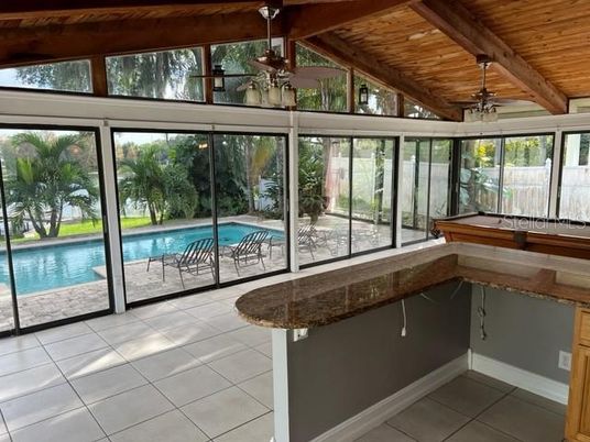 Billiard Table, Interior, Pool, Sun Room, Wooden Beams, Wooden Ceilings