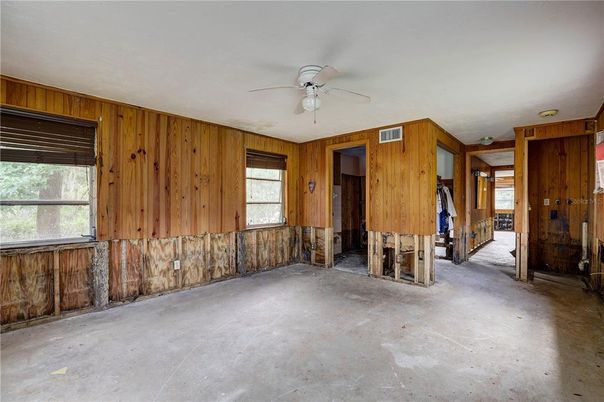 Empty room, Interior, Wooden Walls