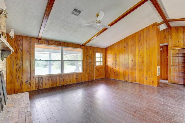 Empty room, Interior, Wood Texture Flooring, Wooden Walls