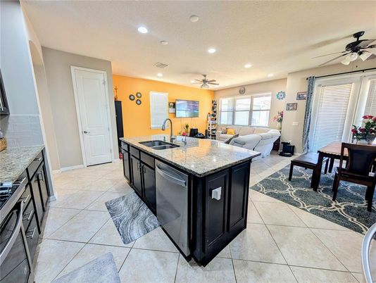 Dining room, Interior, Kitchen, Living room, Recessed Lighting