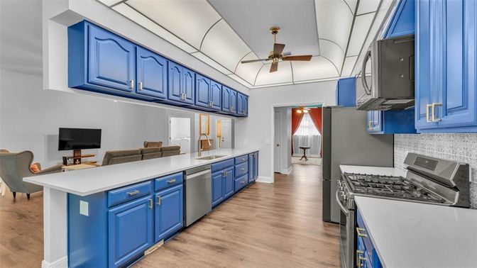 Interior, Kitchen, Wood Texture Flooring