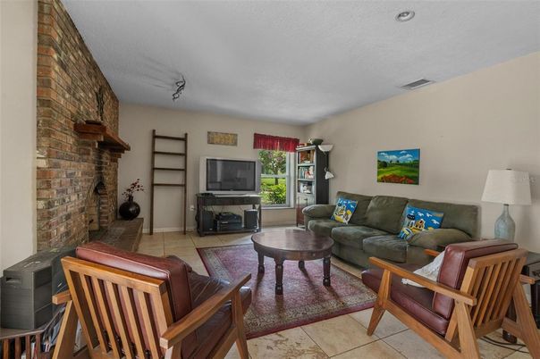 Fireplace, Interior, Living room, Recessed Lighting, Stone Walls