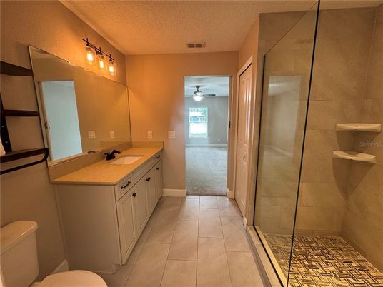 Bathroom, Dual Sink Vanities, Glass Shower, Interior
