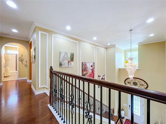Chandelier, Interior, Recessed Lighting, Wood Texture Flooring