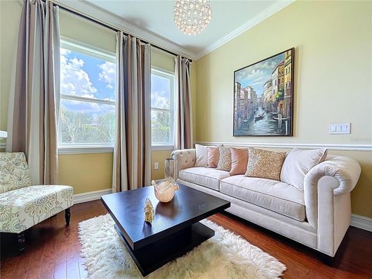 Interior, Living room, Pendant Lights, Wood Texture Flooring