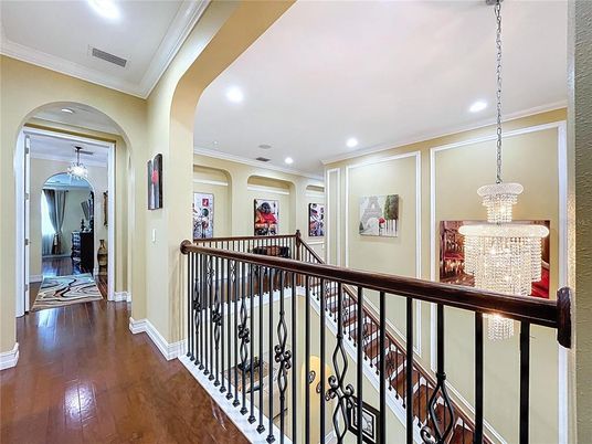 Chandelier, Interior, Recessed Lighting, Wood Texture Flooring