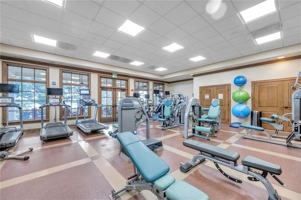 Fitness Equipment, Gym, Interior, Recessed Lighting