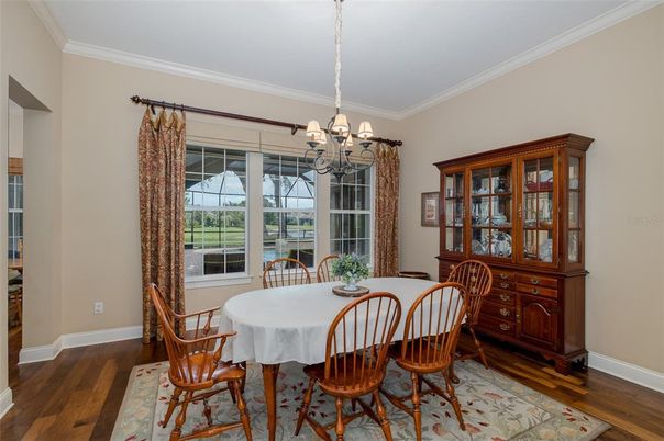Chandelier, Dining room, Interior, Wood Texture Flooring