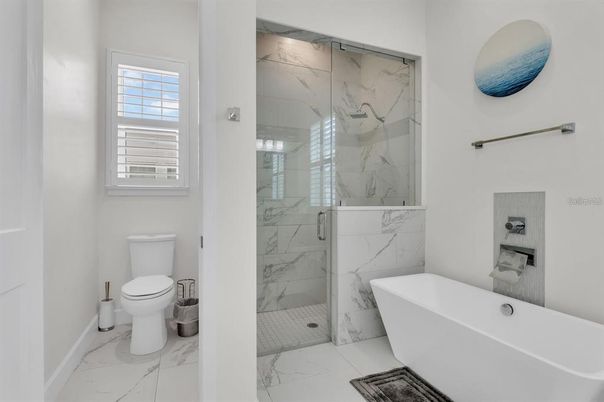 Bathroom, Glass Shower, Interior, Marble, Marble Walls