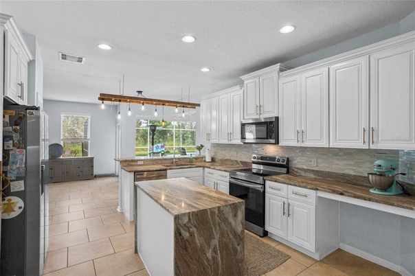 Interior, Kitchen, Pendant Lights, Recessed Lighting, Stainless Steel Appliances