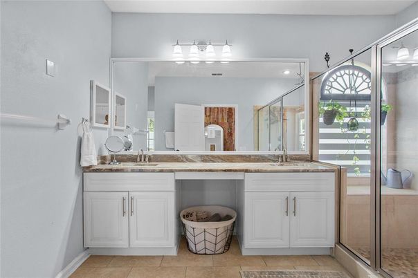 Bathroom, Dual Sink Vanities, Glass Shower, Interior