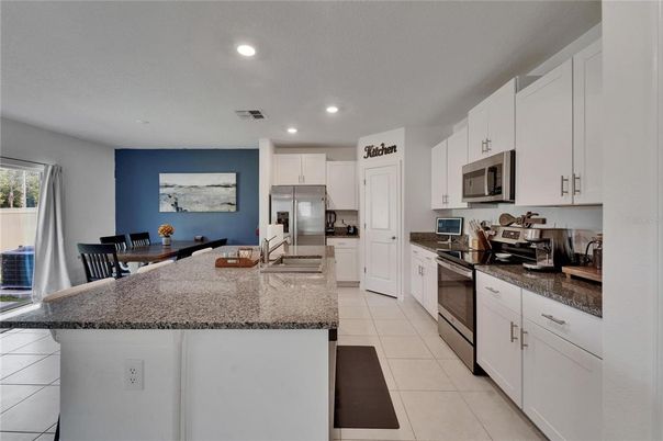 Dining room, Interior, Kitchen, Recessed Lighting, Stainless Steel Appliances