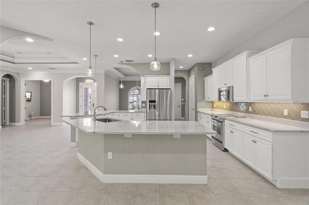 Interior, Kitchen, Pendant Lights, Recessed Lighting, Stainless Steel Appliances