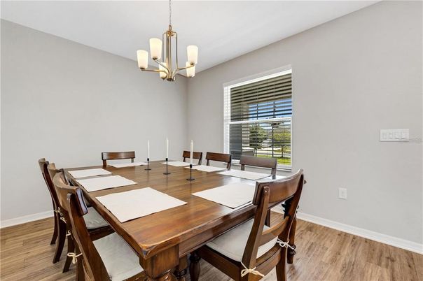 Chandelier, Dining room, Interior, Pendant Lights, Wood Texture Flooring