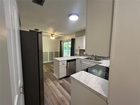 Interior, Kitchen, Wood Texture Flooring