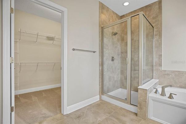 Bathroom, Glass Shower, Interior, Recessed Lighting, Walk-in Closets
