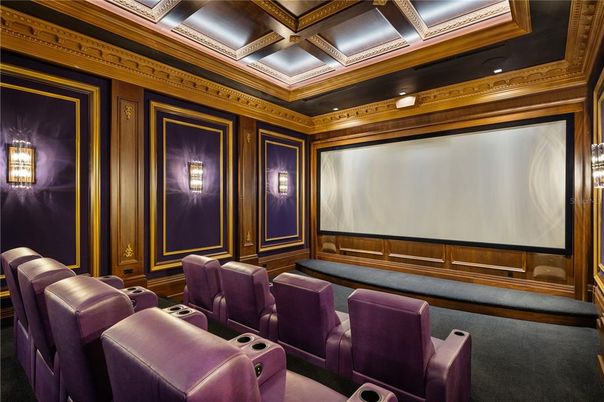 Home Theatre Room, Interior, Projection Screen, Recessed Lighting, Theatre Room