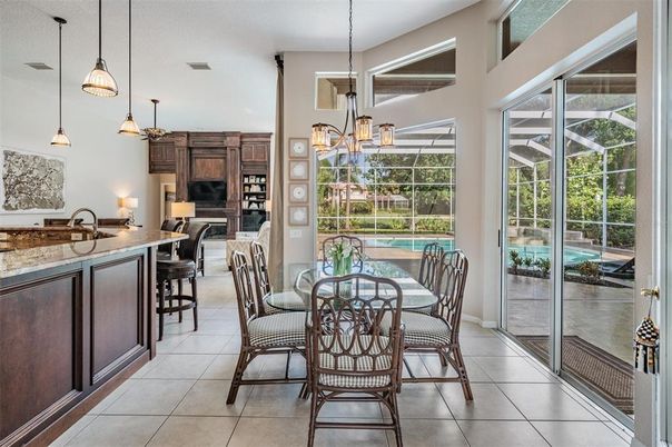 Dining room, Interior, Kitchen, Pendant Lights, Sun Room