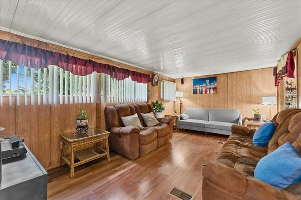 Interior, Living room, Wood Texture Flooring, Wooden Walls