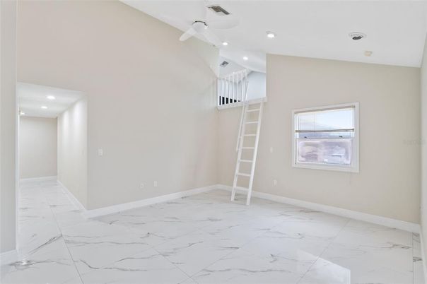 Empty room, Interior, Marble, Recessed Lighting