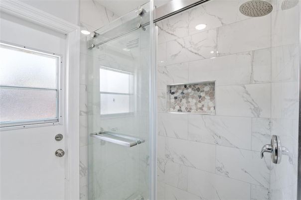 Bathroom, Glass Shower, Interior, Marble Walls