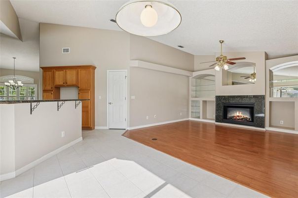 Empty room, Fireplace, Interior, Wood Texture Flooring