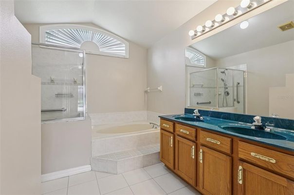 Bathroom, Dual Sink Vanities, Glass Shower, Interior