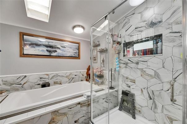 Bathroom, Glass Shower, Interior, Marble Walls