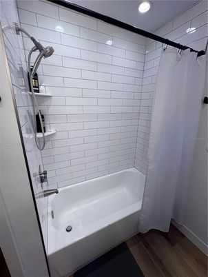 Bathroom, Interior, Recessed Lighting, Wood Texture Flooring