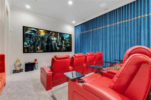 Home Theatre Room, Interior, Projection Screen, Recessed Lighting, Theatre Room