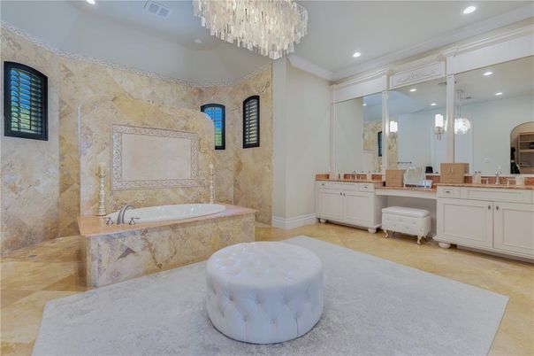 Bathroom, Chandelier, Interior, Recessed Lighting